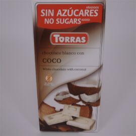 Torras glutén-és cukormentes fehércsokoládé kókusz 75 g
