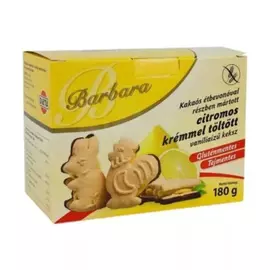 Barbara gluténmentes vaníliás keksz citrom tölt. étbevonatos 150 g