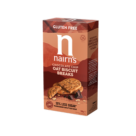 Nairns gluténmentes teljeskiőrlésű 56% rostdús zabkeksz csoki chips 160 g
