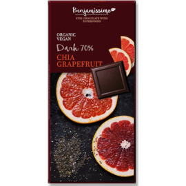 Benjamissimio bio vegán fekete csokoládé chia grapefruit 70 g