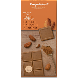 Benjamissimio bio vegán fehér csokoládé kókuszvirág nektár és mandula 70 g