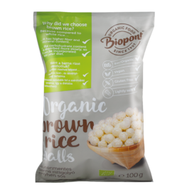 Biopont bio extrudált barna rizsgolyó enyhén sós 100 g