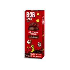 Bob Snail gyümölcs snack étcsokoládéban alma-meggy 30 g