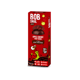Bob Snail gyümölcs snack étcsokoládéban alma-meggy 30 g