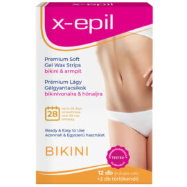 X-Epil használatrakész prémium gélgyantacsíkok bikini-hónalj 12 db