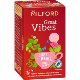 Milford great vibes földieper-ribizli ízű gyümölcstea 20x2g 40 g