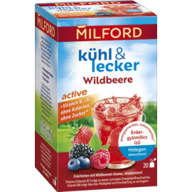Milford kühl & lecker active erdei gyümölcs ízű hidegen készíthető gyümölcstea 20db 50 g