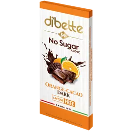 Dibette nas narancs ízű kakaós krémmel töltött étcsokoládé hozzáadott cukor nélkül 80 g