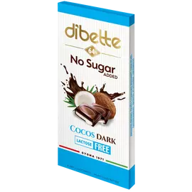Dibette nas kókusz ízű  krémmel töltött étcsokoládé hozzáadott cukor nélkül 80 g
