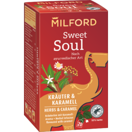 Milford sweet soul karamellel ízesített gyógynövényes teakeverék 20x2,25g 45 g