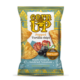 Corn Up tortilla chips fekete olivabogyó és paradicsom ízű 60 g