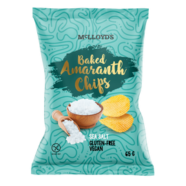 Mclloyds bio amaranth chips sült snack tengeri sós 65 g