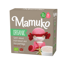 Mamuko bio tönkölybúza, hajdina, rizs keverék zabkása 6 hónapos kortól 200 g