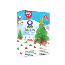 Amos Sweets 4d építhető karácsonyfa cukorgyöngyökkel vegyes gyümölcsízű gumicukor 200 g
