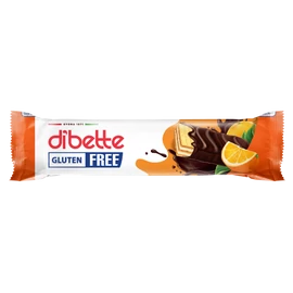 Dibette kakaós ét mártott, narancs ízű krém töltött ostya, fruktózzal gluténmentes 26 g