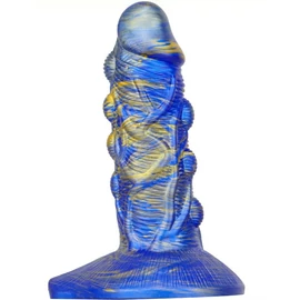 Dildo Fantasy Bulstrix – prémium kék-arany dildó 15cm