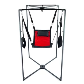 Kit Sling – piros-fekete szövet hordszíj fekete kerettel