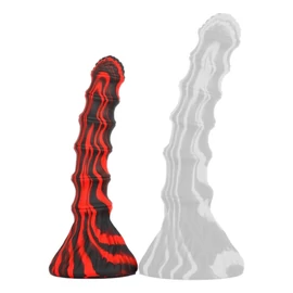 Accordio S – prémium piros-fekete dildó 16 cm hosszú