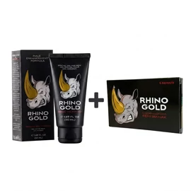 RHINO GOLD - 6 DB + RHINO GOLD POTENCIANÖVELŐ ÉS EREKCIÓ GÉL FÉRFIAKNAK - 50 ml csomag