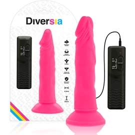 DIVERSIA – rugalmas vibráló dildó, 23 cm, rózsaszín