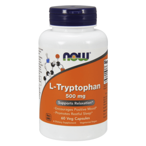 Now L-Tryptophan 500 mg - 60 Veg Capsules (Minőségét megőrzi: 2022.09.)