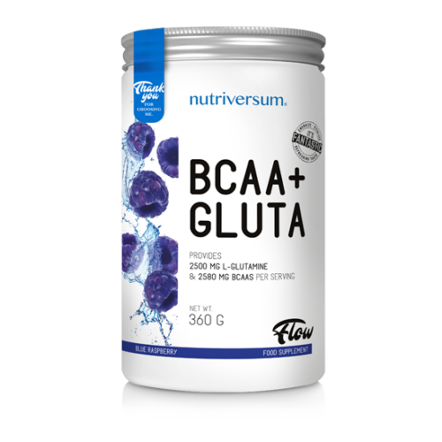 Nutriversum BCAA+GLUTA - FLOW -  kék málna 360 g