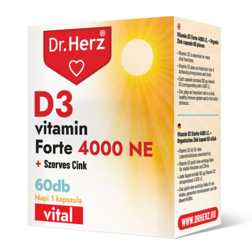 Dr. Herz D3-vitamin 4000 NE+Szerves Cink 60 db kapszula