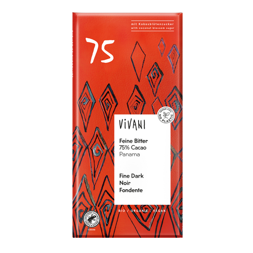 Vivani bio étcsokoládé kókuszcukorral 75% kakaótartalom 100 g