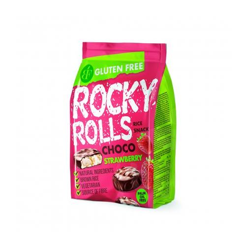 Rocky Rolls eper ízű puffasztott rizs korong csoki bevonat 70 g