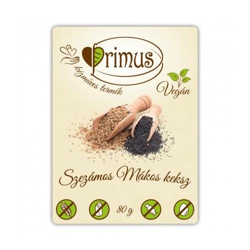 Primus vegán szezámos mákos keksz 80 g