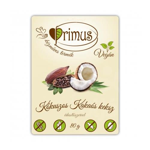 Primus vegán kókuszos-kakaós keksz 80 g