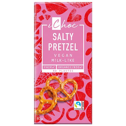 Ichoc bio mandula olajjal készült csokoládé sós perec darabokkal vegán 80 g
