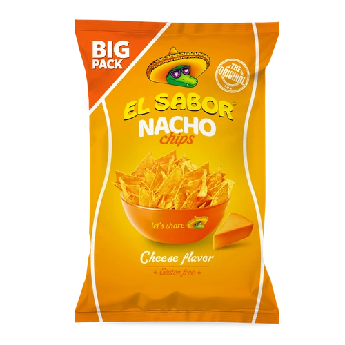 El sabor big nacho chips gluténmentes sajtos 180 g