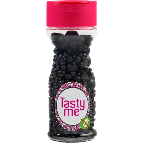 Tasty Me gluténmentes cukorgyöngy tortadekor mix fekete 70 g