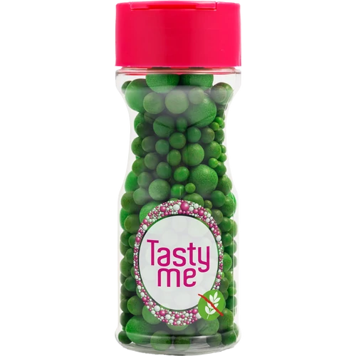 Tasty Me gluténmentes cukorgyöngy tortadekor mix sötétzöld 70 g