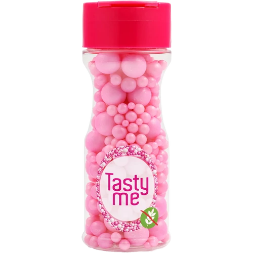 Tasty Me gluténmentes cukorgyöngy tortadekor mix világosrózsaszín 70 g