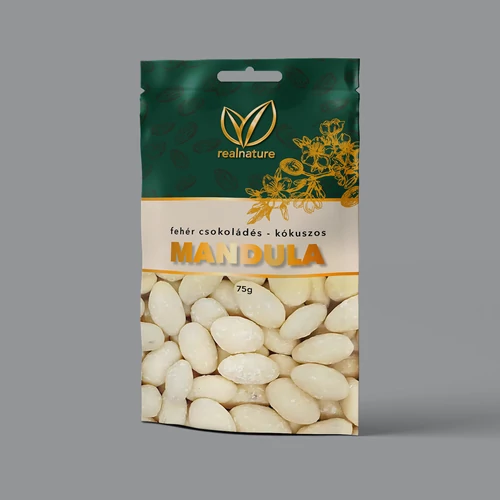 Real Nature kókuszos-fehércsokoládés mandula 75 g