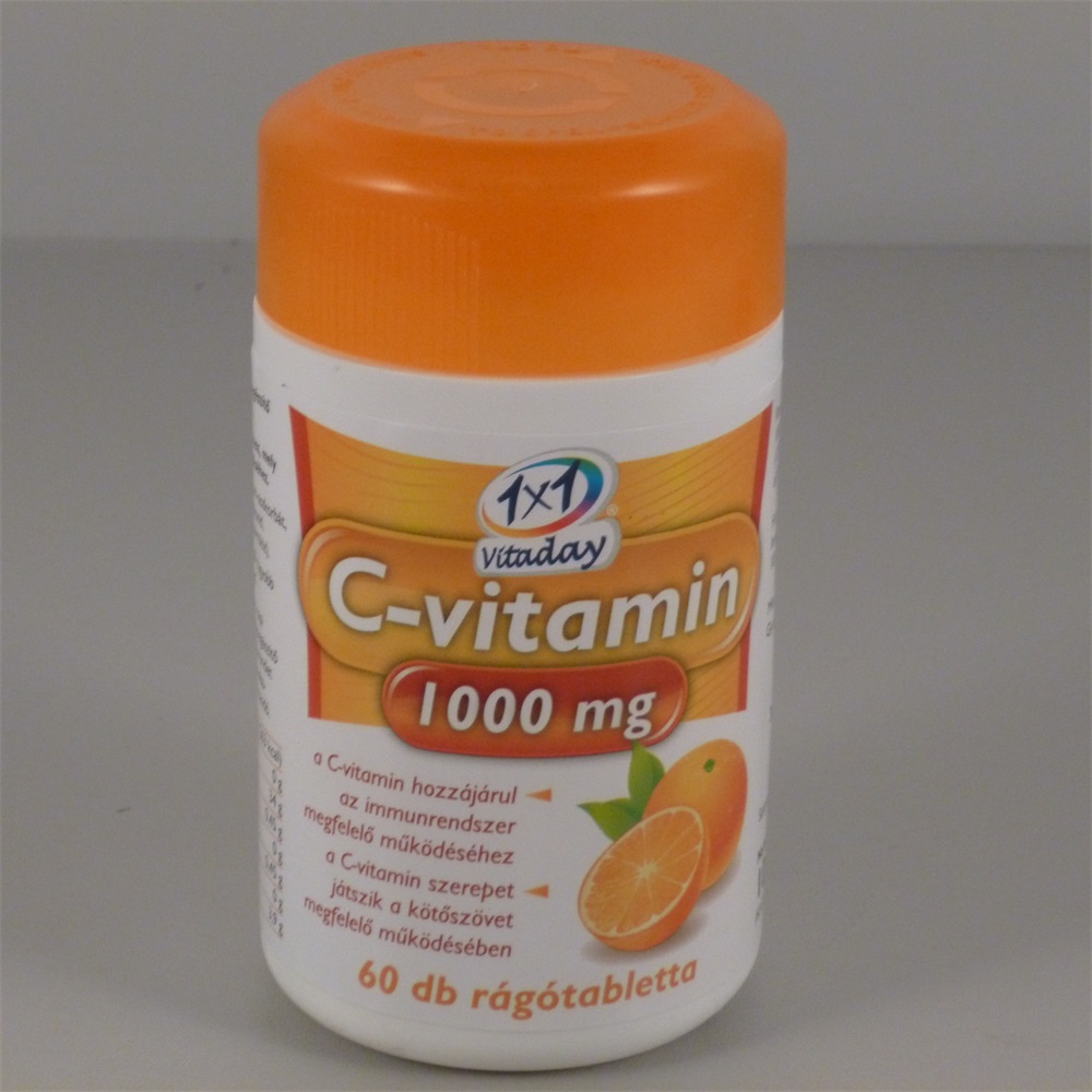 1x1 vitaday c-vitamin 1000mg rágótabletta narancs 60 db