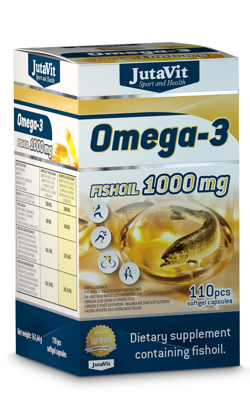 Jutavit omega-3 halolaj kapszula 1000mg 100 db