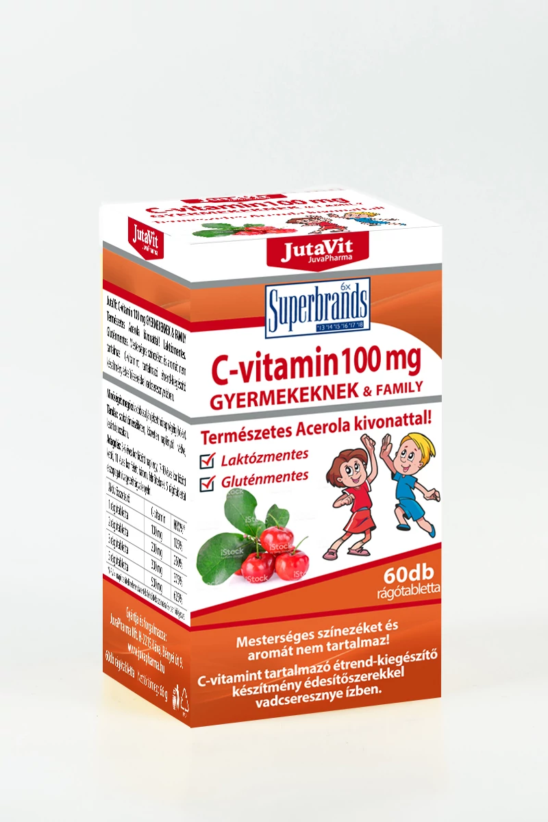 Jutavit c-vitamin 100mg gyerek és family acerola kivonattal 60 db