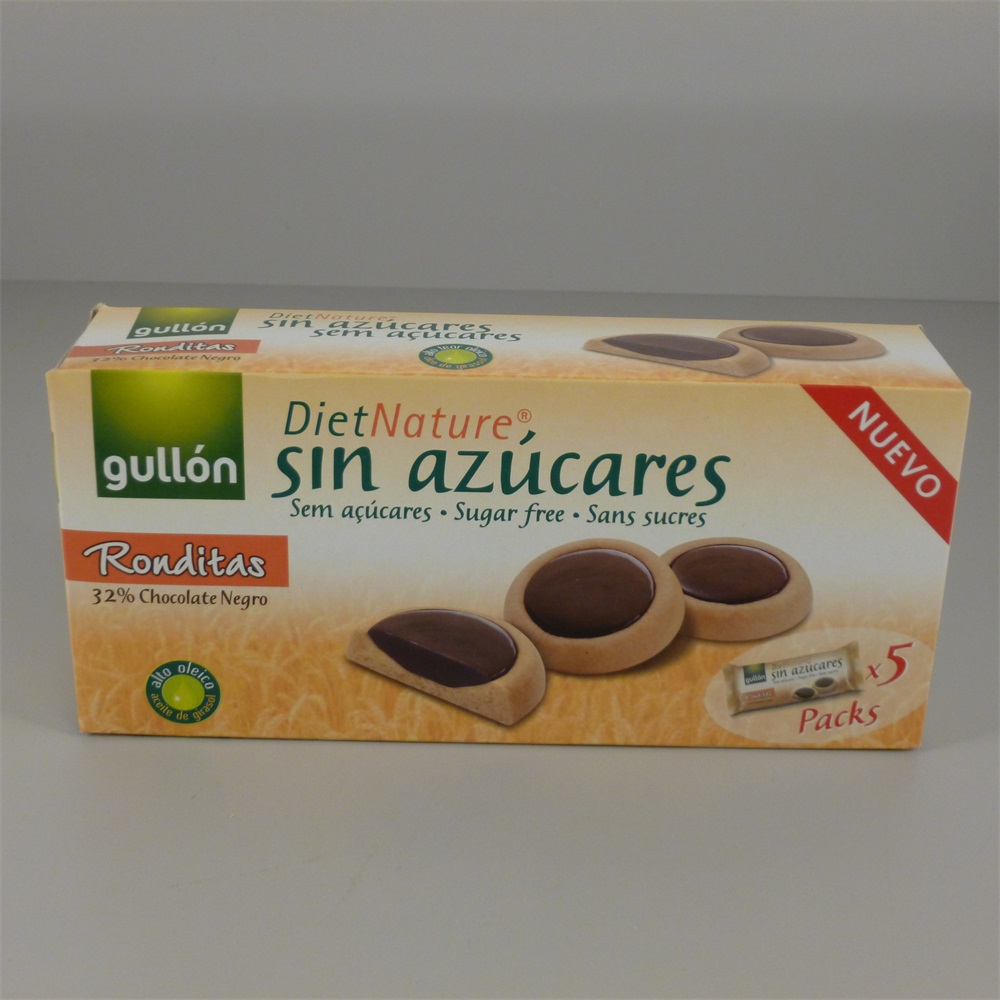 Gullón ronditas keksz étcsokoládéval töltött,édesítőszerrel 186 g