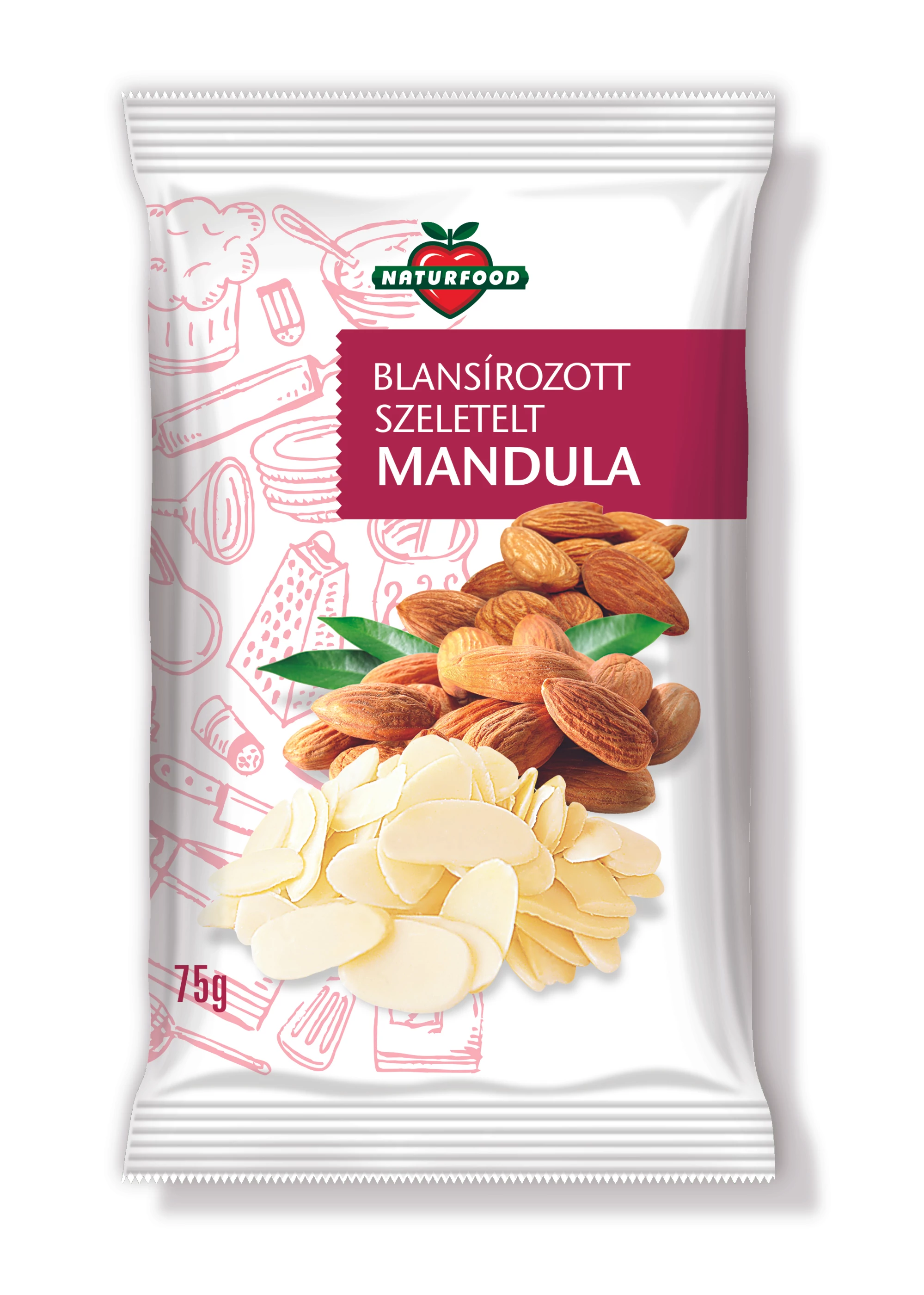 Naturfood szeletelt mandula 75 g