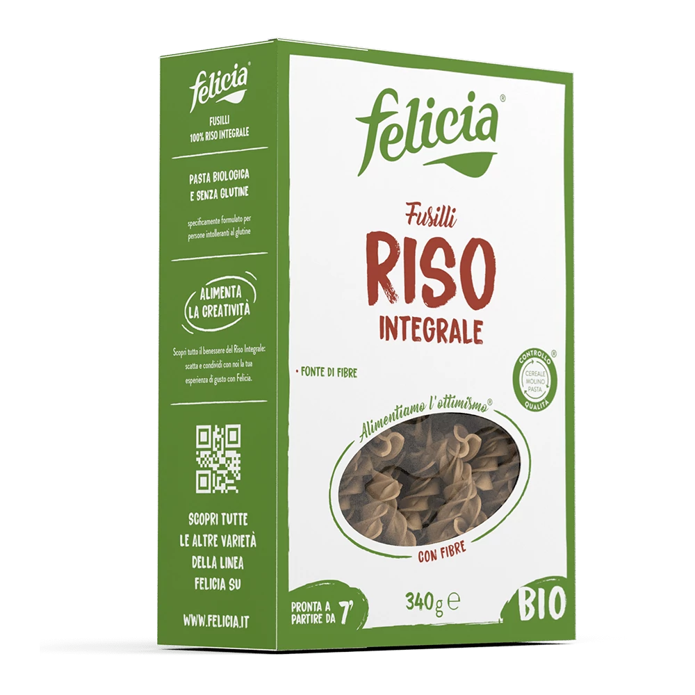 Felicia bio gluténmentes barnarizs fussili tészta 250 g