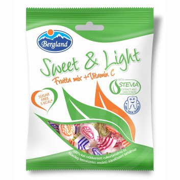 Sweet&light frutta mix+vitamin c cukormentes cukorka 60 g