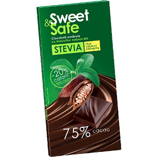 Sweet&safe táblás étcsoki steviával 90 g
