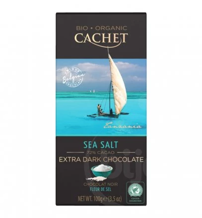 Cachet bio táblás étcsokoládé sós 72% 90 g