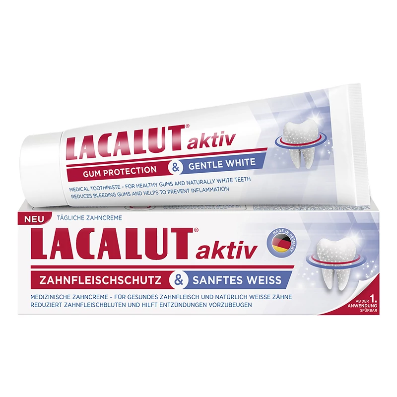 Lacalut aktiv gum protection & gentle white fogkrém 75 ml