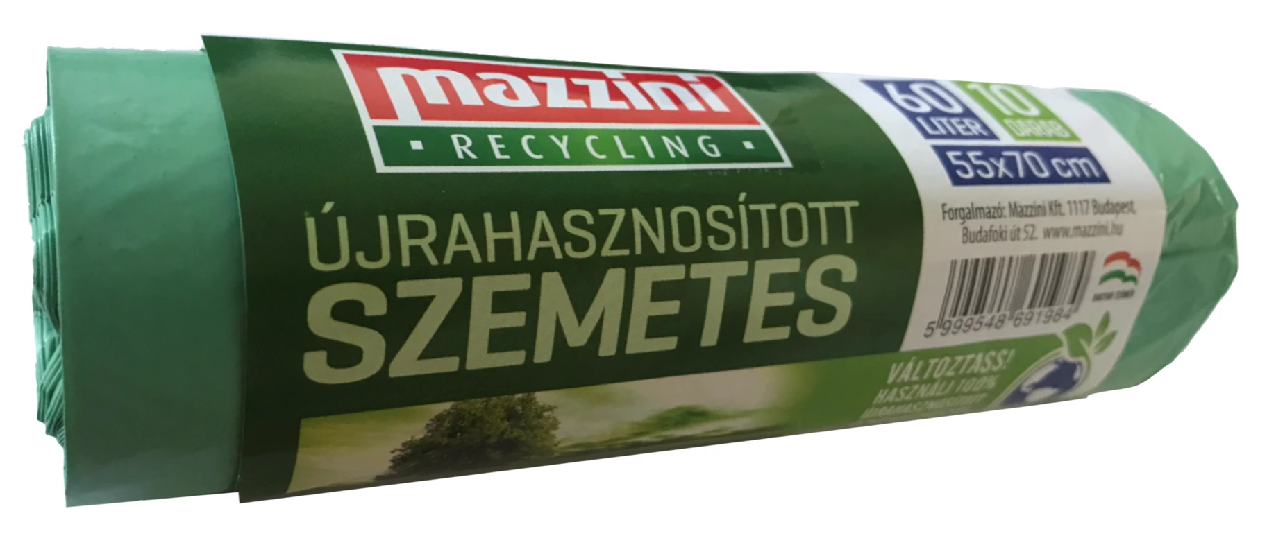 Mazzini újrahasznosított szemeteszsák 60L 10 db