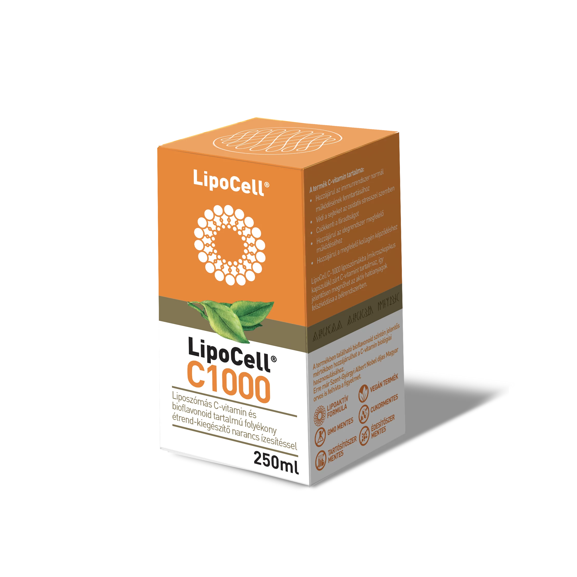 Lipocell c1000 liposzómás c-vitamin és bioflavonoid tartalmú folyékony étrend-kiegészítő narancs ízesítéssel 250 ml