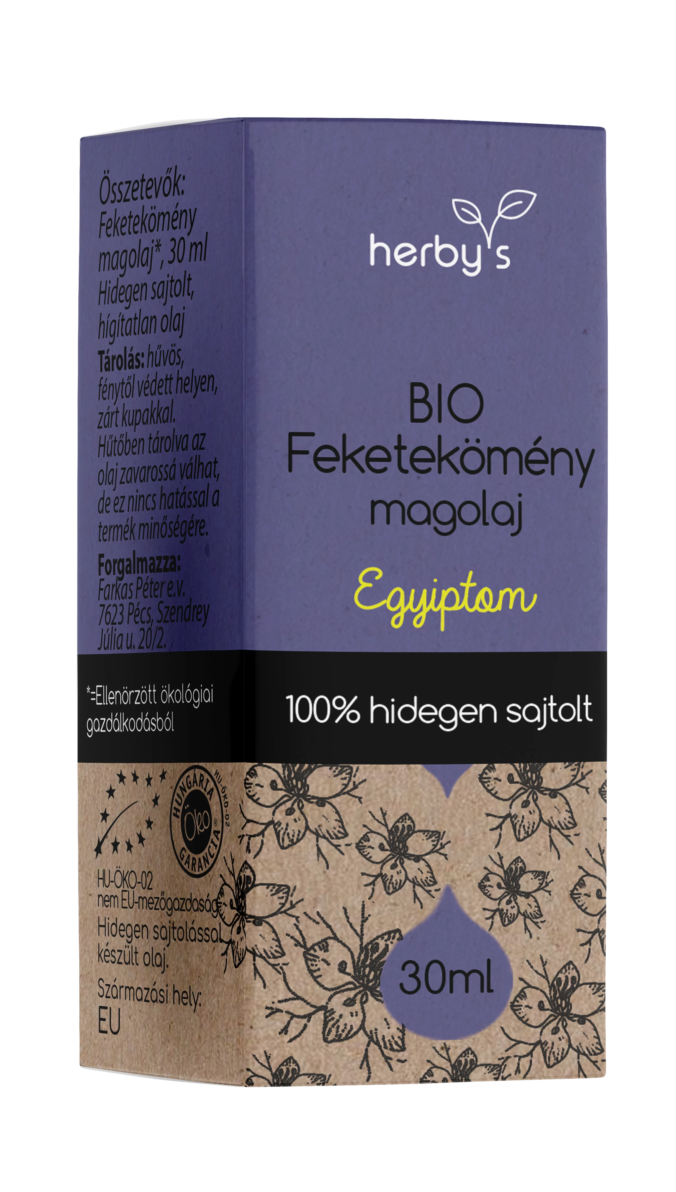 Herbys bio feketekömény olaj hidegen sajtolt 30 ml